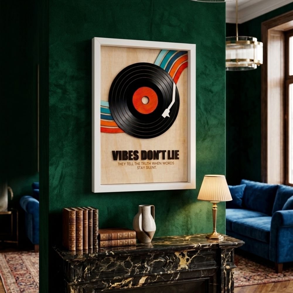 Vibes Don’t Lie – Vinyl Record Shadow Box Artwork (A3) Vibes Don’t Lie – Vinyl Record Shadow Box Artwork (A3) - Image 2