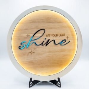 LED Wooden Lamp - "Let Your Light Shine"