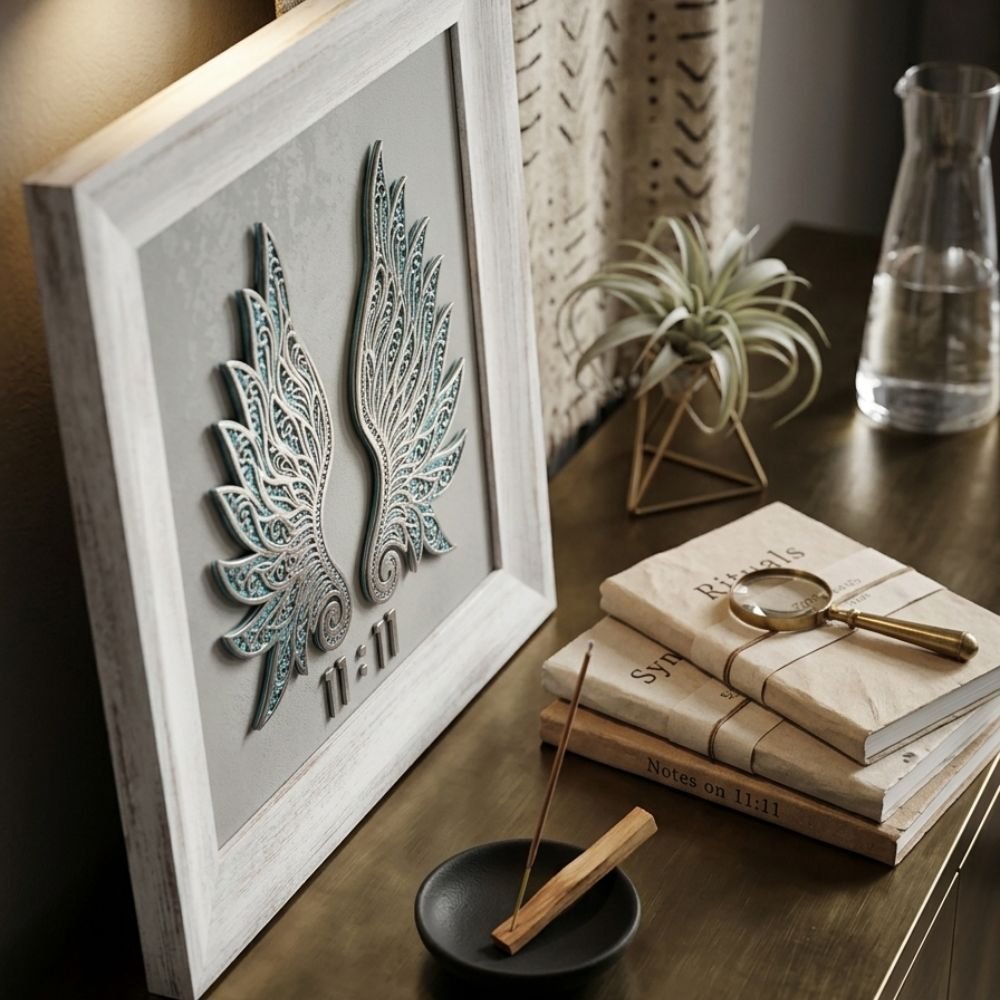 Angel Wings Wall Art – Spiritual Layered Frame Decor - Image 3