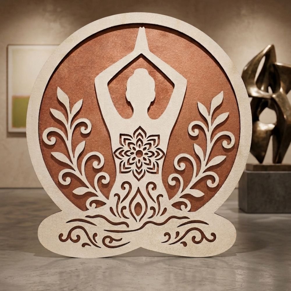 Wooden Yoga Meditation Wall Art - Image 3