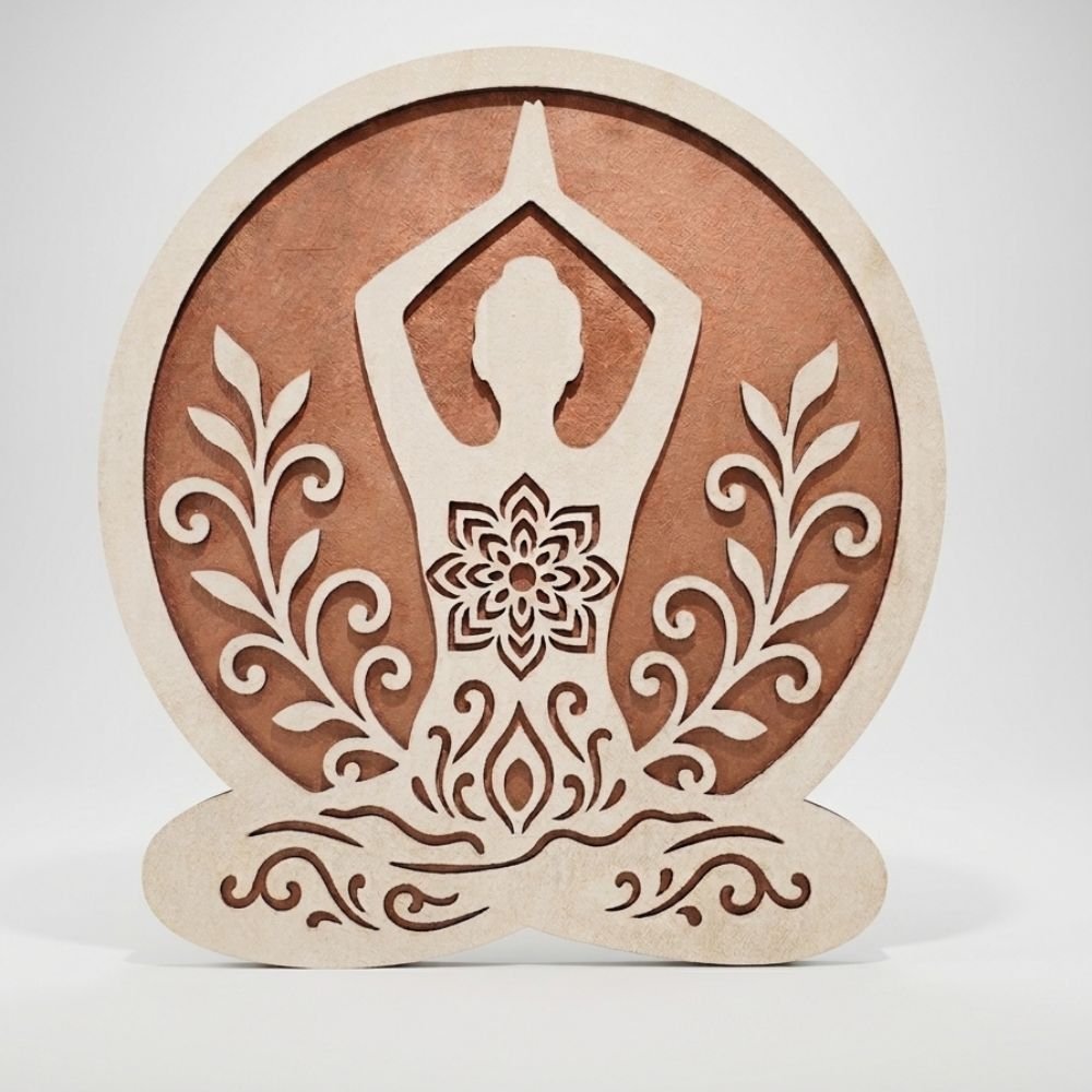 Wooden Yoga Meditation Wall Art