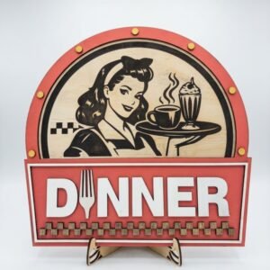 Retro Dinner Wooden Sign