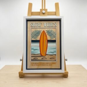 "Surf Vibes" - Framed Coastal Wall Decor