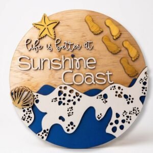 Life is Better at Sunshine Coast – Coastal Timber Wall Art