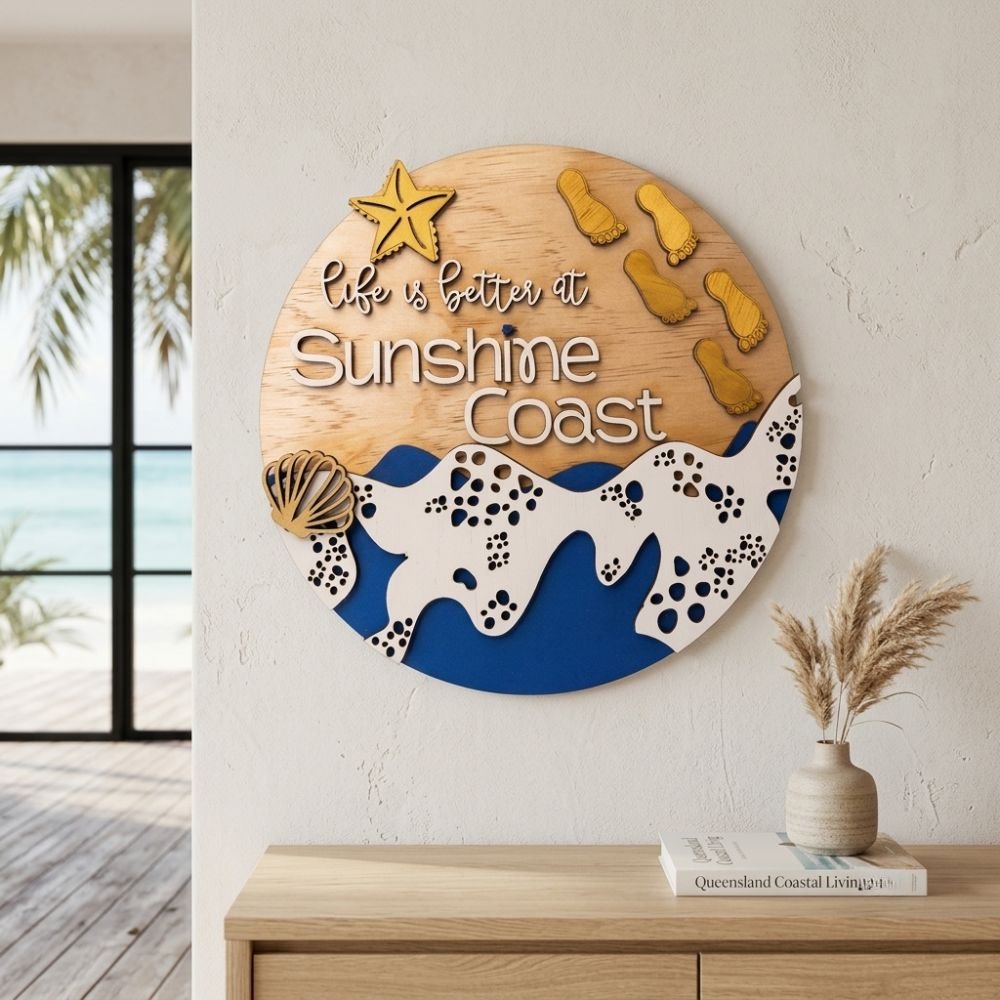 Life is Better at Sunshine Coast – Coastal Timber Wall Art - Image 3