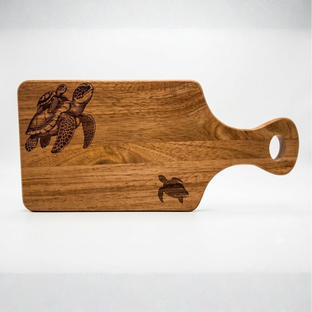 Chopping Board – Coastal Turtle Design - Image 2