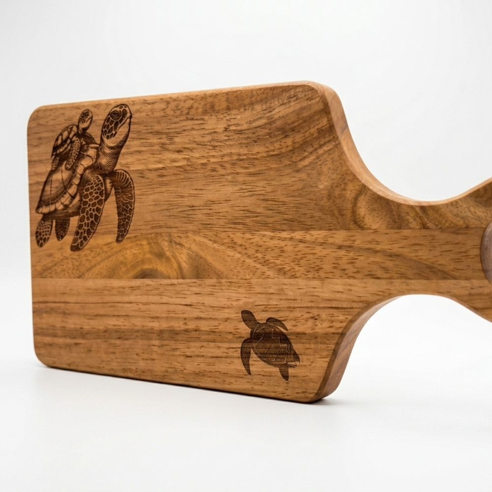 Chopping Board – Coastal Turtle Design - Image 3