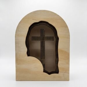 The Sacred Arch Wooden LED Lamp – Handcrafted Layered Plywood Light
